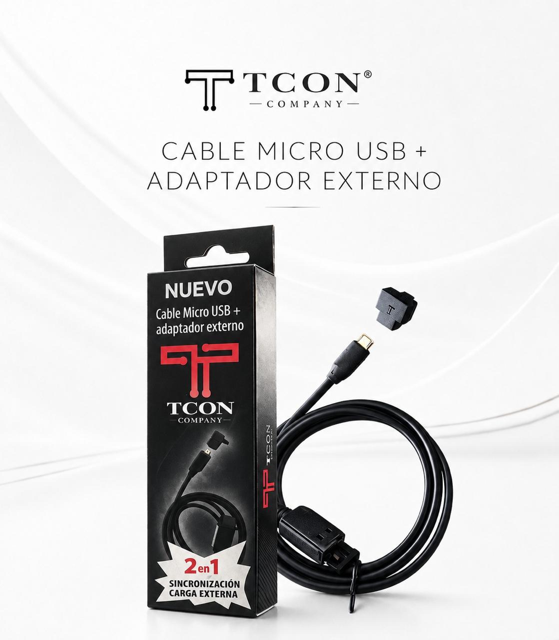 Cable micro USB + adaptador externo
