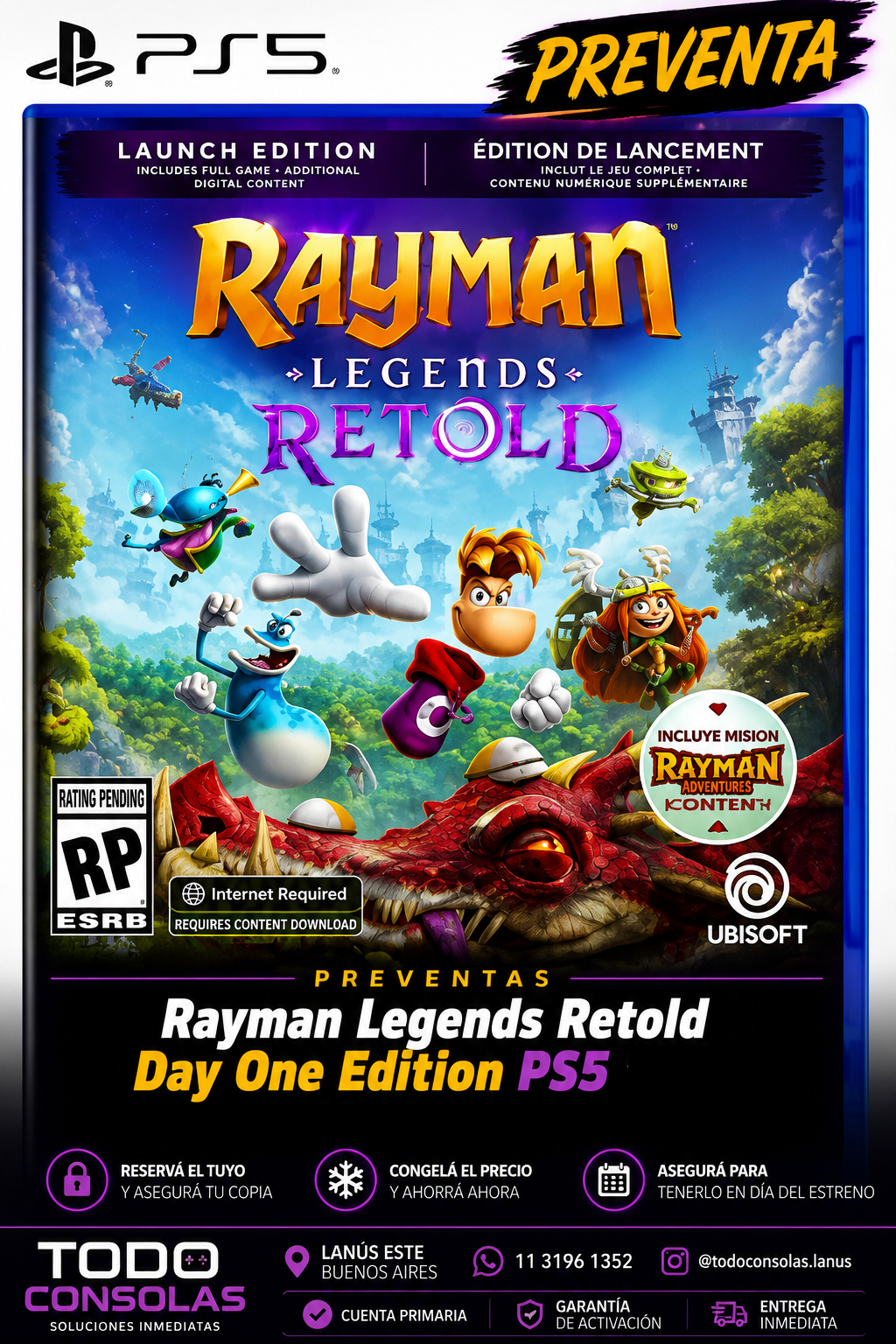 PREVENTA Rayman Legends Retold PS5