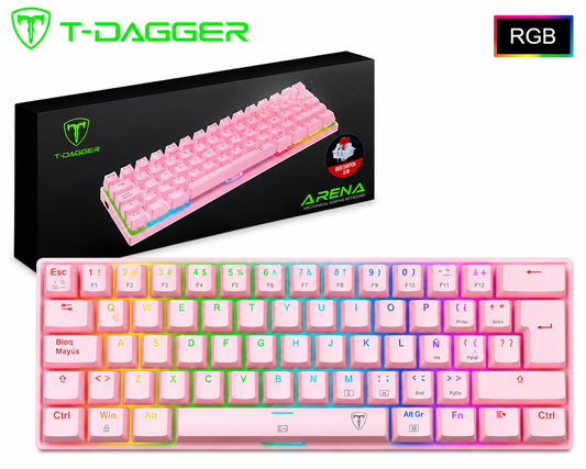 Teclado mecanico T-DAGGER ROSA